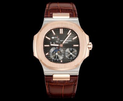 Patek Philippe Nautilus Lady Cal.240PS 40mm Brown Leather Strap Watch